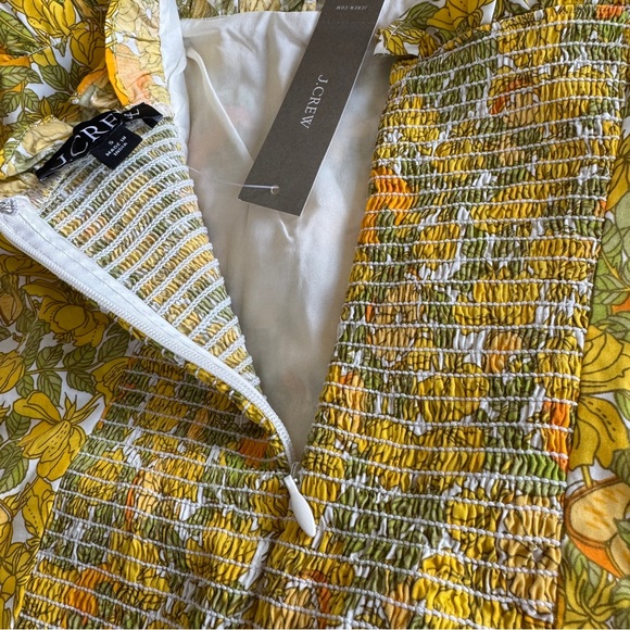 J. Crew Ruffle-trim stretch cotton poplin top in limone print (lemon print) - Picture 5 of 8